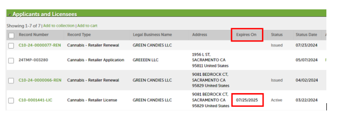 viewing license after payment